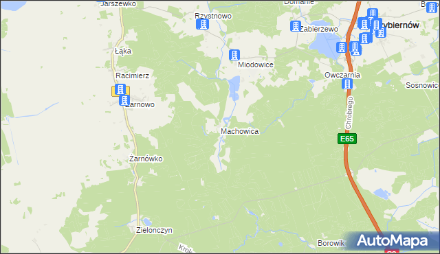 mapa Machowica, Machowica na mapie Targeo