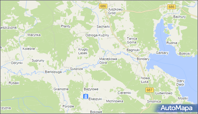 mapa Maciejkowa Góra, Maciejkowa Góra na mapie Targeo