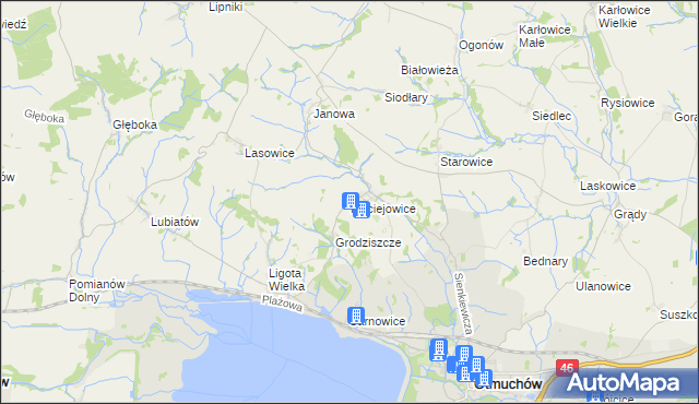 mapa Maciejowice gmina Otmuchów, Maciejowice gmina Otmuchów na mapie Targeo