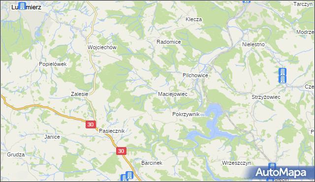 mapa Maciejowiec, Maciejowiec na mapie Targeo