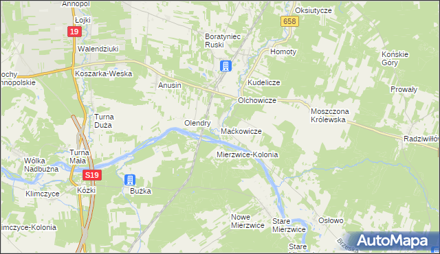 mapa Maćkowicze, Maćkowicze na mapie Targeo