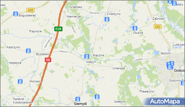 mapa Mącznik gmina Siemyśl, Mącznik gmina Siemyśl na mapie Targeo