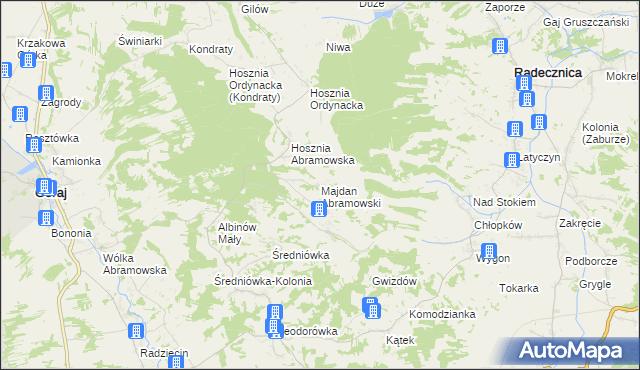 mapa Majdan Abramowski, Majdan Abramowski na mapie Targeo