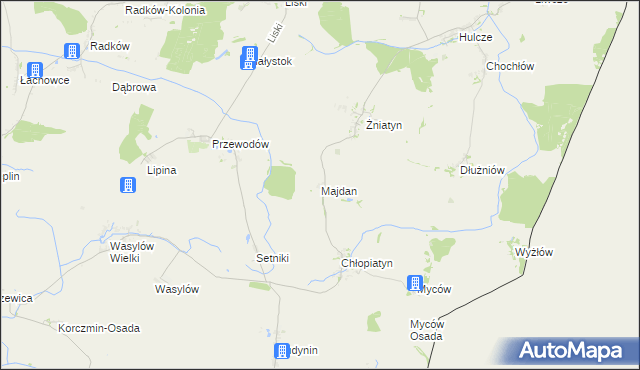 mapa Majdan gmina Dołhobyczów, Majdan gmina Dołhobyczów na mapie Targeo