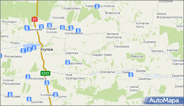 mapa Majdan-Sielec, Majdan-Sielec na mapie Targeo