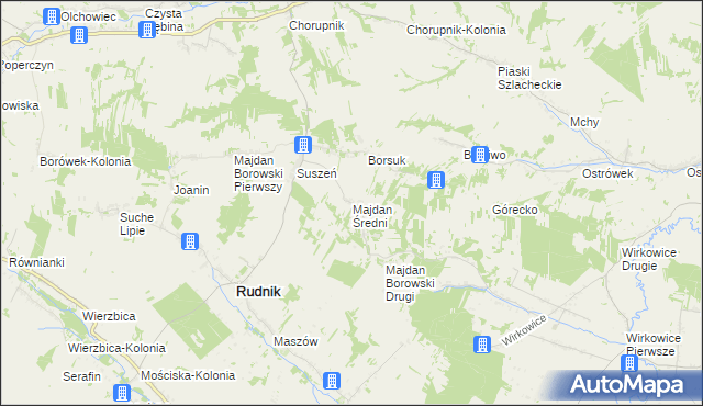 mapa Majdan Średni, Majdan Średni na mapie Targeo