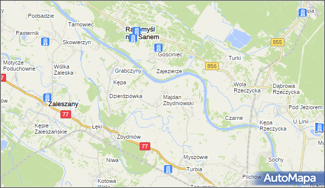 mapa Majdan Zbydniowski, Majdan Zbydniowski na mapie Targeo