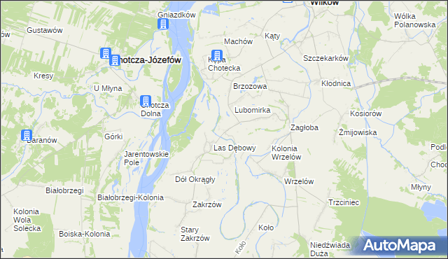 mapa Majdany gmina Wilków, Majdany gmina Wilków na mapie Targeo