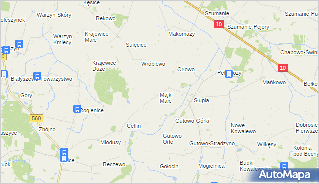 mapa Majki Małe, Majki Małe na mapie Targeo