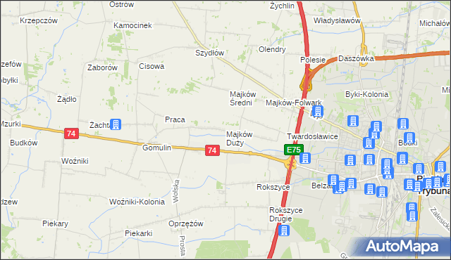 mapa Majków Duży, Majków Duży na mapie Targeo