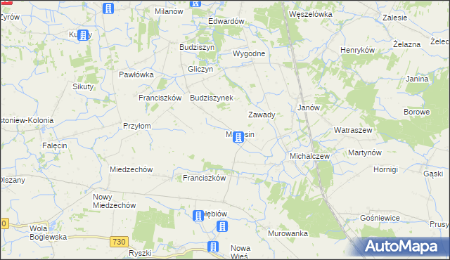 mapa Mąkosin, Mąkosin na mapie Targeo