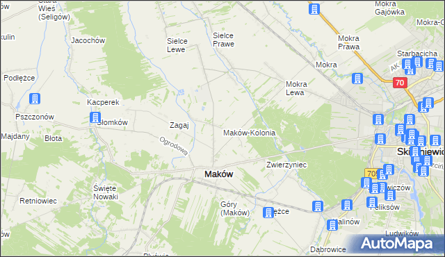 mapa Maków-Kolonia, Maków-Kolonia na mapie Targeo