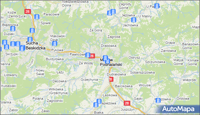 mapa Maków Podhalański, Maków Podhalański na mapie Targeo