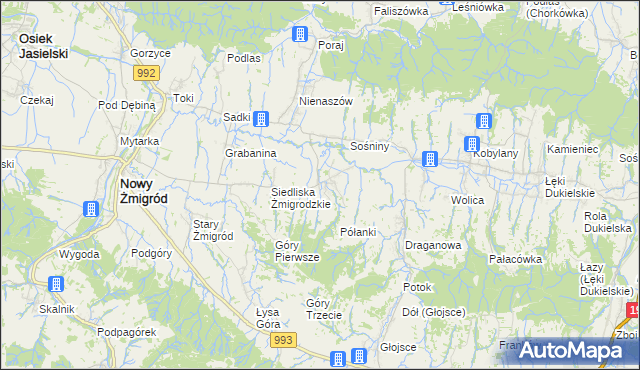 mapa Makowiska gmina Nowy Żmigród, Makowiska gmina Nowy Żmigród na mapie Targeo