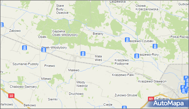 mapa Mała Wieś gmina Raciąż, Mała Wieś gmina Raciąż na mapie Targeo