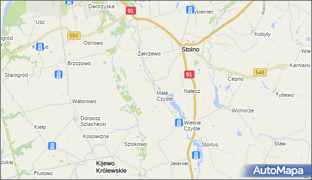 mapa Małe Czyste, Małe Czyste na mapie Targeo