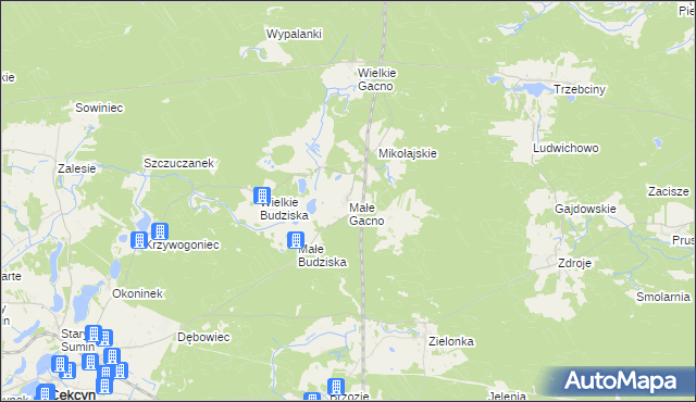 mapa Małe Gacno, Małe Gacno na mapie Targeo