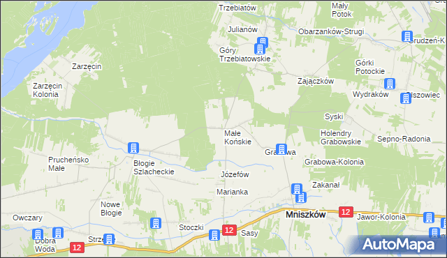 mapa Małe Końskie, Małe Końskie na mapie Targeo