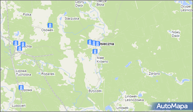 mapa Małe Krówno, Małe Krówno na mapie Targeo