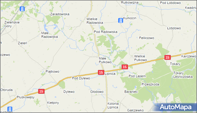 mapa Małe Pułkowo, Małe Pułkowo na mapie Targeo