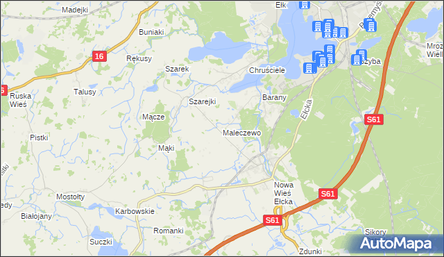 mapa Maleczewo, Maleczewo na mapie Targeo