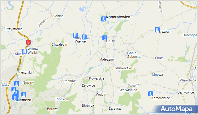 mapa Maleszów, Maleszów na mapie Targeo