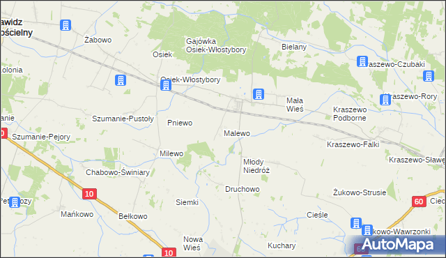 mapa Malewo gmina Raciąż, Malewo gmina Raciąż na mapie Targeo