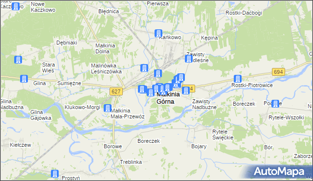 mapa Małkinia Górna, Małkinia Górna na mapie Targeo