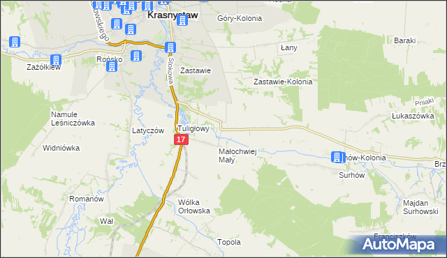 mapa Małochwiej Duży, Małochwiej Duży na mapie Targeo