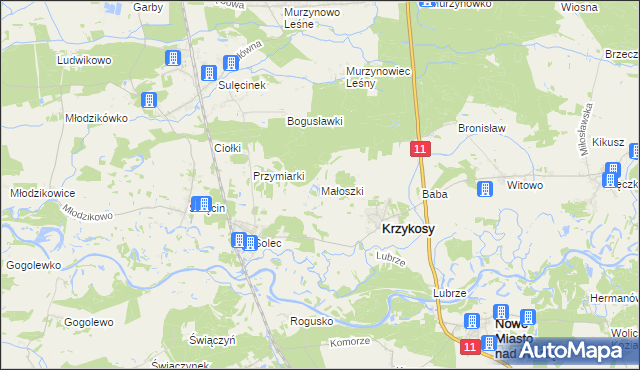 mapa Małoszki, Małoszki na mapie Targeo