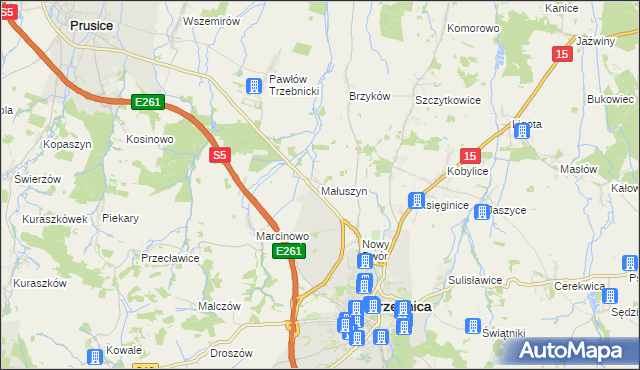 mapa Małuszyn, Małuszyn na mapie Targeo