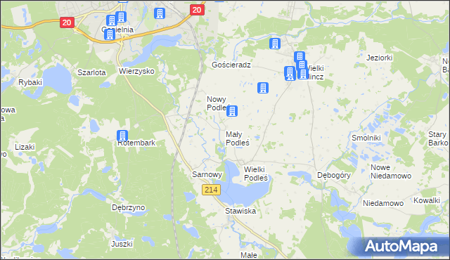 mapa Mały Podleś, Mały Podleś na mapie Targeo