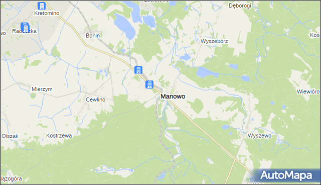 mapa Manowo, Manowo na mapie Targeo