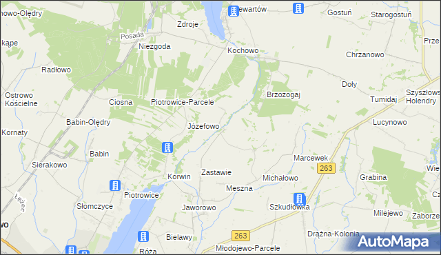 mapa Marcewo, Marcewo na mapie Targeo