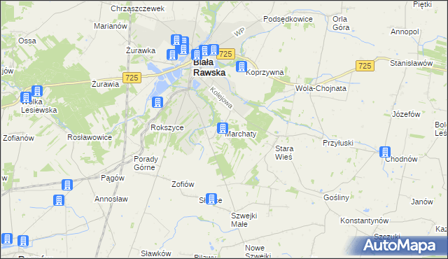 mapa Marchaty, Marchaty na mapie Targeo