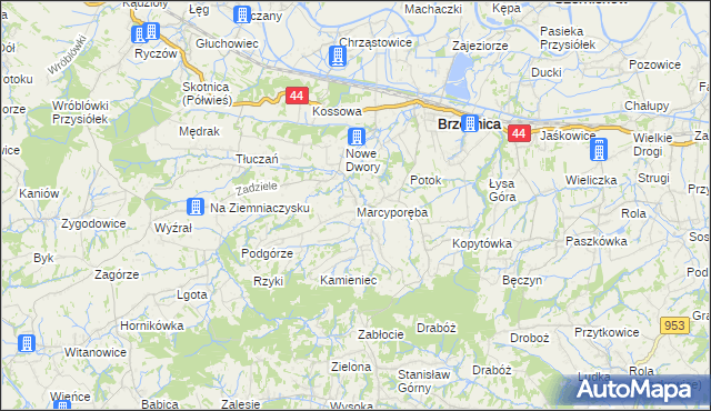 mapa Marcyporęba, Marcyporęba na mapie Targeo