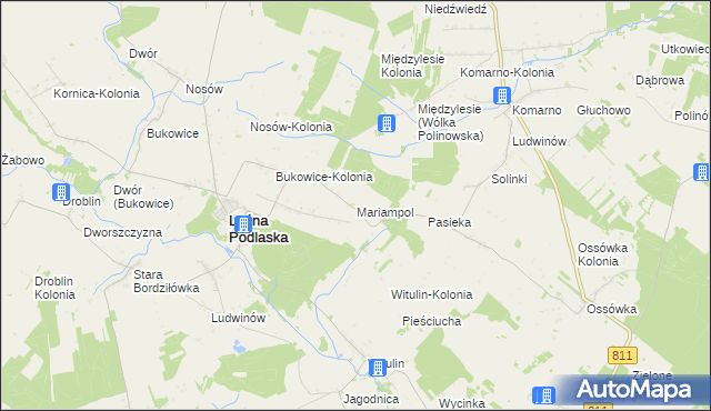 mapa Mariampol gmina Leśna Podlaska, Mariampol gmina Leśna Podlaska na mapie Targeo