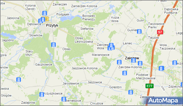 mapa Marianowice, Marianowice na mapie Targeo