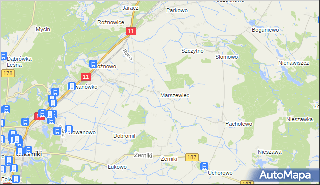 mapa Marszewiec, Marszewiec na mapie Targeo