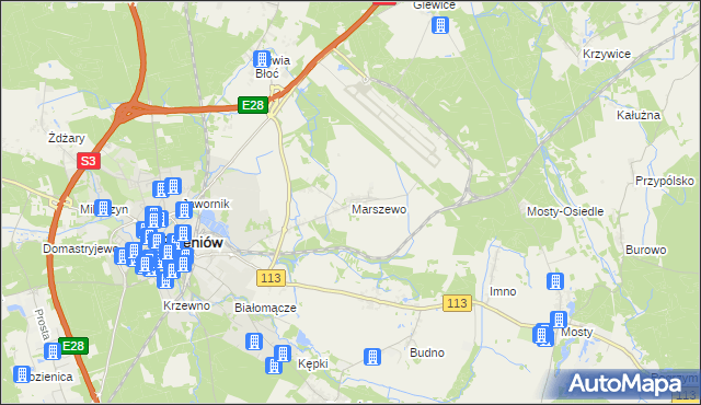 mapa Marszewo gmina Goleniów, Marszewo gmina Goleniów na mapie Targeo