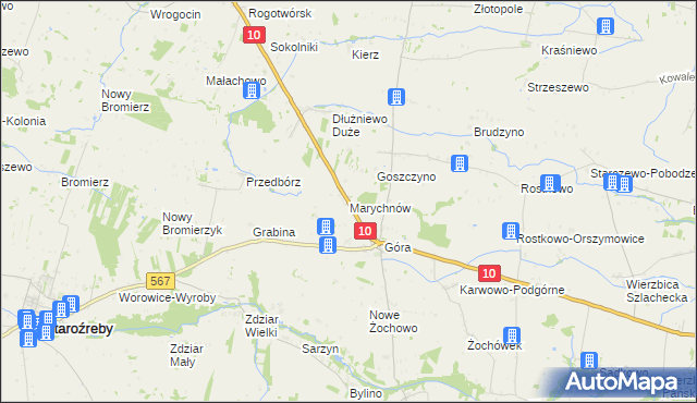 mapa Marychnów, Marychnów na mapie Targeo