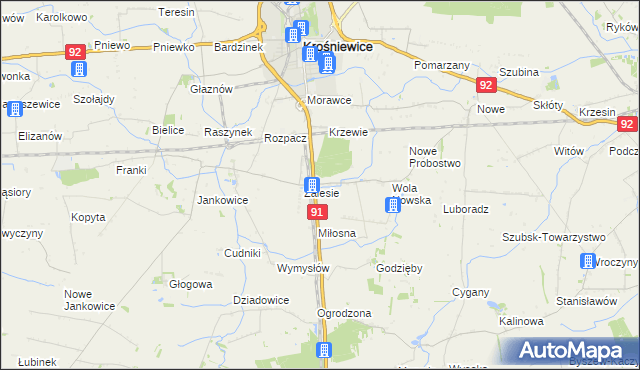 mapa Marynin gmina Krośniewice, Marynin gmina Krośniewice na mapie Targeo