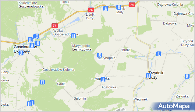 mapa Marynopole, Marynopole na mapie Targeo