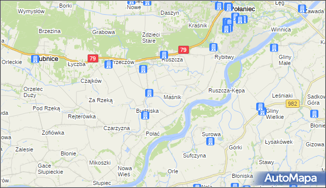 mapa Maśnik, Maśnik na mapie Targeo