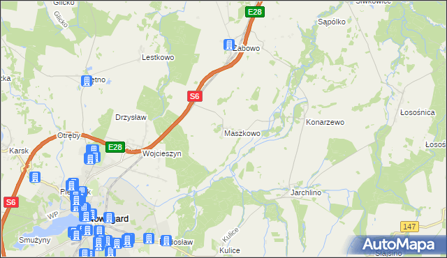 mapa Maszkowo gmina Nowogard, Maszkowo gmina Nowogard na mapie Targeo