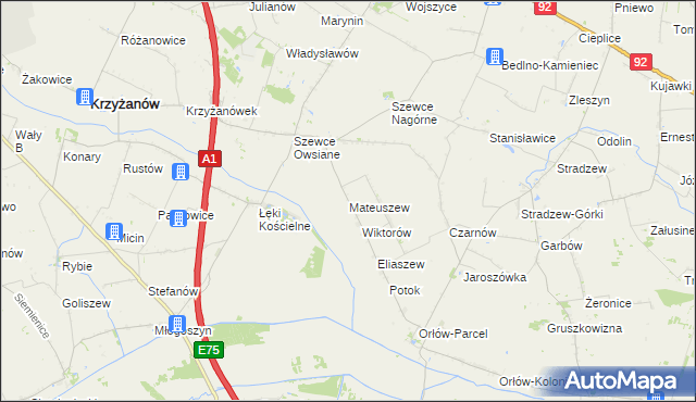 mapa Mateuszew, Mateuszew na mapie Targeo