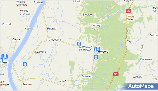 mapa Mątowskie Pastwiska, Mątowskie Pastwiska na mapie Targeo