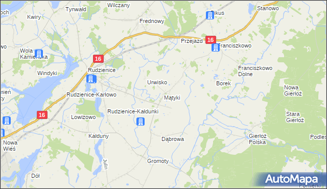 mapa Mątyki, Mątyki na mapie Targeo