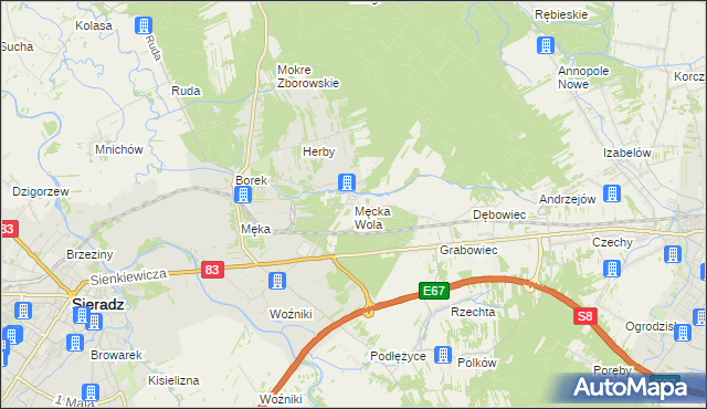 mapa Męcka Wola, Męcka Wola na mapie Targeo