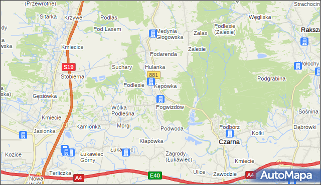 mapa Medynia Łańcucka, Medynia Łańcucka na mapie Targeo